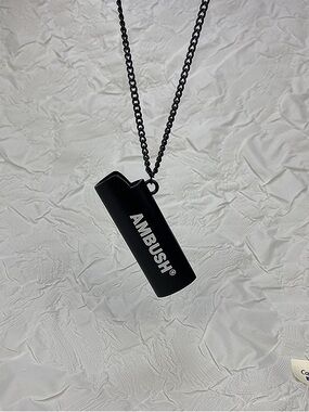 AMBUSH Black Pendant Necklace with Logo
